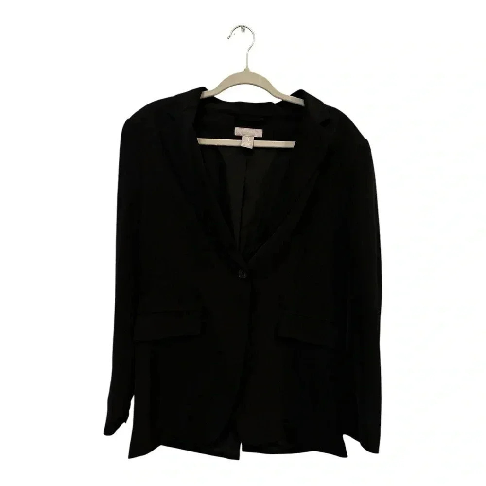 H&M Black Loose Button Front Blazer // Size M